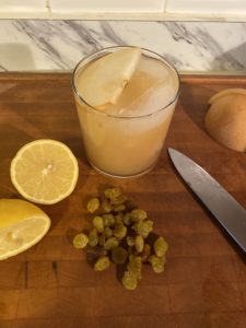 Raisin Awareness cocktail, raisins, lemons